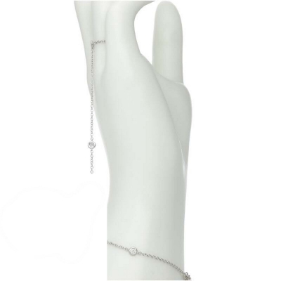 Slave bracelet with diamonds in 18k white gold