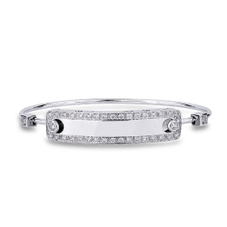 18k white gold bracelet with platelet with diamonds
