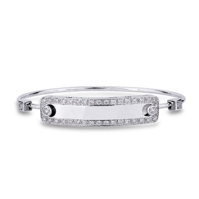 18k white gold bracelet with platelet with diamonds