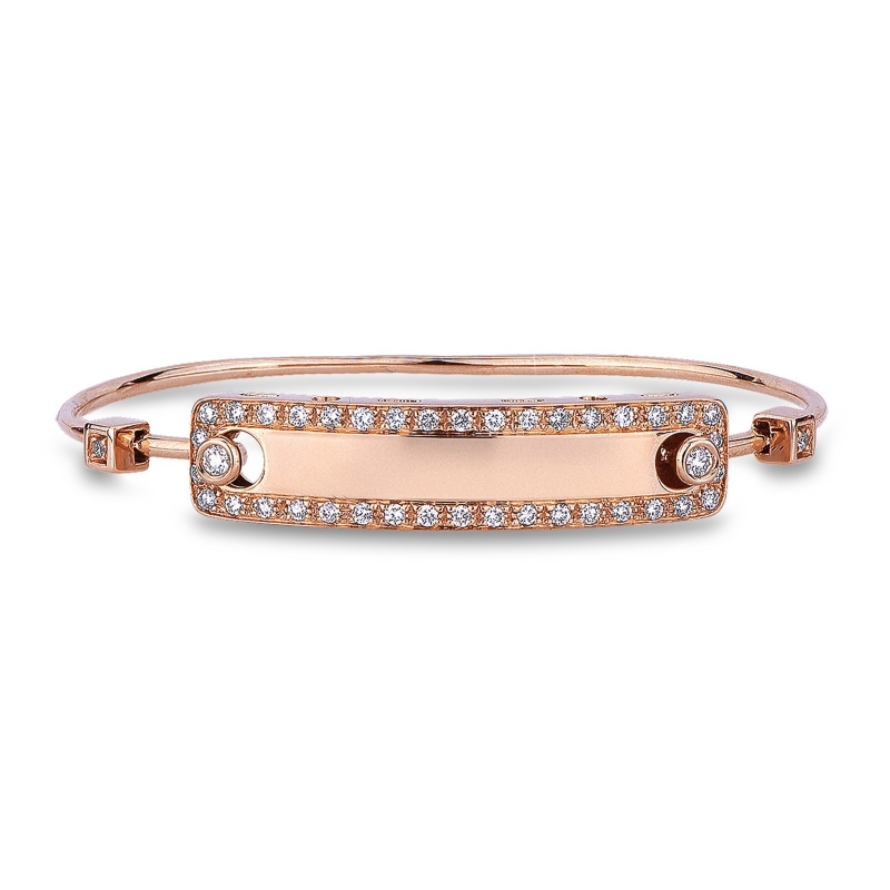 18k rose gold bracelet with platelet and diamonds 