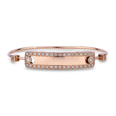18k rose gold bracelet with platelet and diamonds 