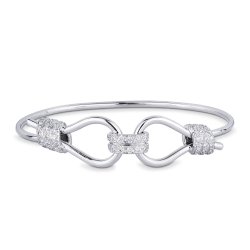 18k white gold rigid node bracelet with diamonds