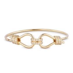18k yellow gold rigid node bracelet with diamonds