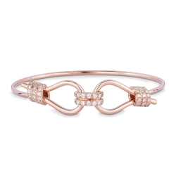 18k rose gold rigid node bracelet with diamonds