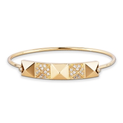 18k yellow gold rigid bracelet with studs