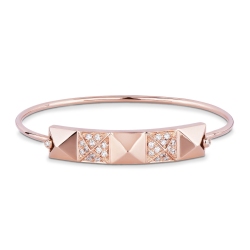 18k rose gold rigid bracelet with studs