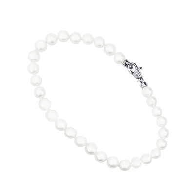 Bracelet with pearls and white gold closure