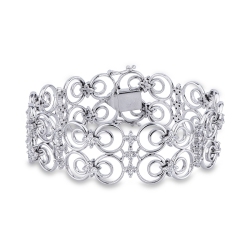 18k white gold fancy bracelet with diamonds 