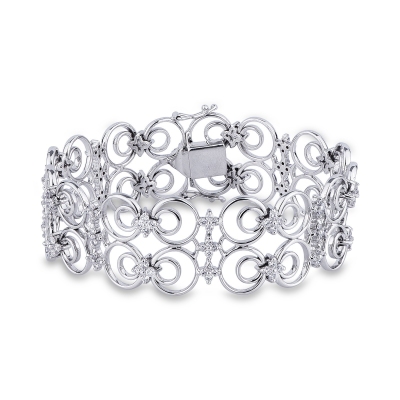 18k white gold fancy bracelet with diamonds 