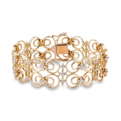 18k yellow gold fancy bracelet with diamonds 