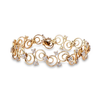 18k yellow gold fancy bracelet with diamonds