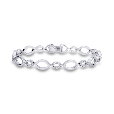 Alternate ovals bracelet with diamonds