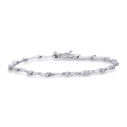 18k white gold bracelet with alternate diamonds