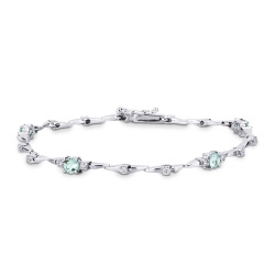 Alternate bracelet with Aquamarine and diamonds