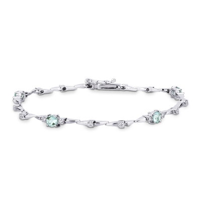 Alternate bracelet with Aquamarine and diamonds