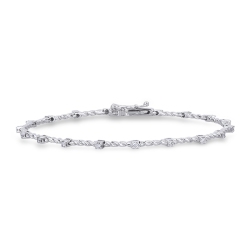 Bracelet in white gold 18k with alternate diamonds