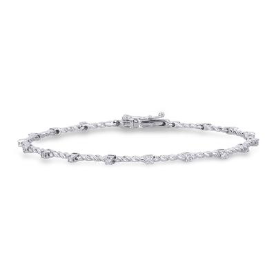 Bracelet in white gold 18k with alternate diamonds