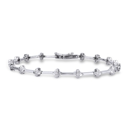 Alternate bracelet with crosses in white gold 18k with diamonds 