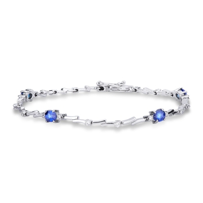 Alternate bracelet with diamonds and sapphires