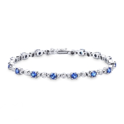 Alternate bracelet with sapphires and diamonds
