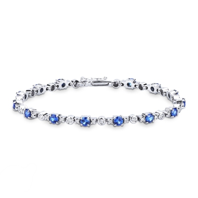 Alternate bracelet with sapphires and diamonds