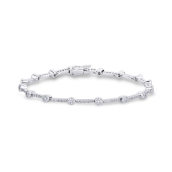 18k white gold alternate bracelet with diamonds