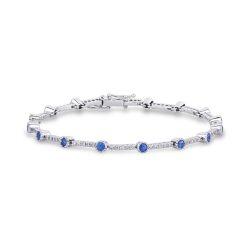 Segment bracelet with sapphires and diamonds