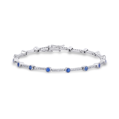 Segment bracelet with sapphires and diamonds