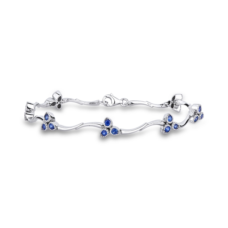 Alternate bracelet in white gold 18k with sapphires