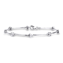 18k white gold alternate bracelet with diamonds 
