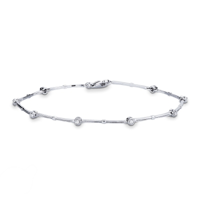 Alternate tennis bracelet in white gold 18k with diamonds brilliant cut, 20 cm