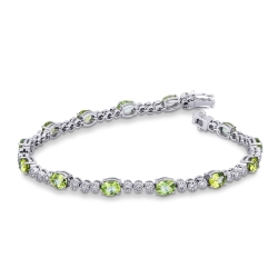Alternate bracelet with peridot and diamonds