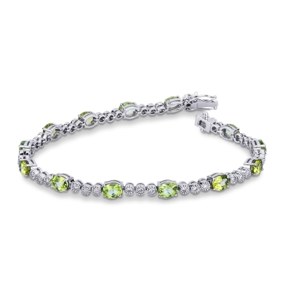 Alternate bracelet with peridot and diamonds