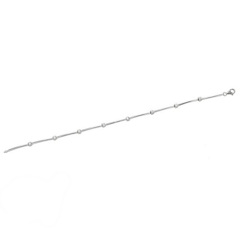 Thin segment bracelet with diamonds