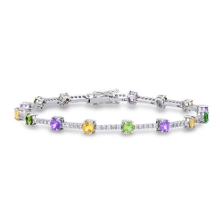 Bracciale Oro Bianco e Diamanti, collezione Rainbow 