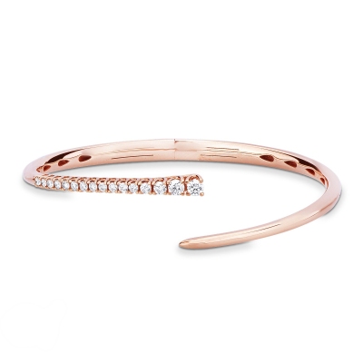 18k rose gold semirigid bracelet with diamonds