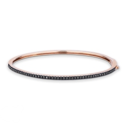 18k rose gold rigid bracelet with black diamonds