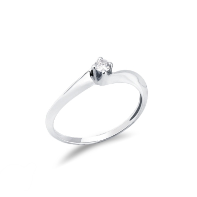Anello solitario Emozione diamante 0,10 ct 
