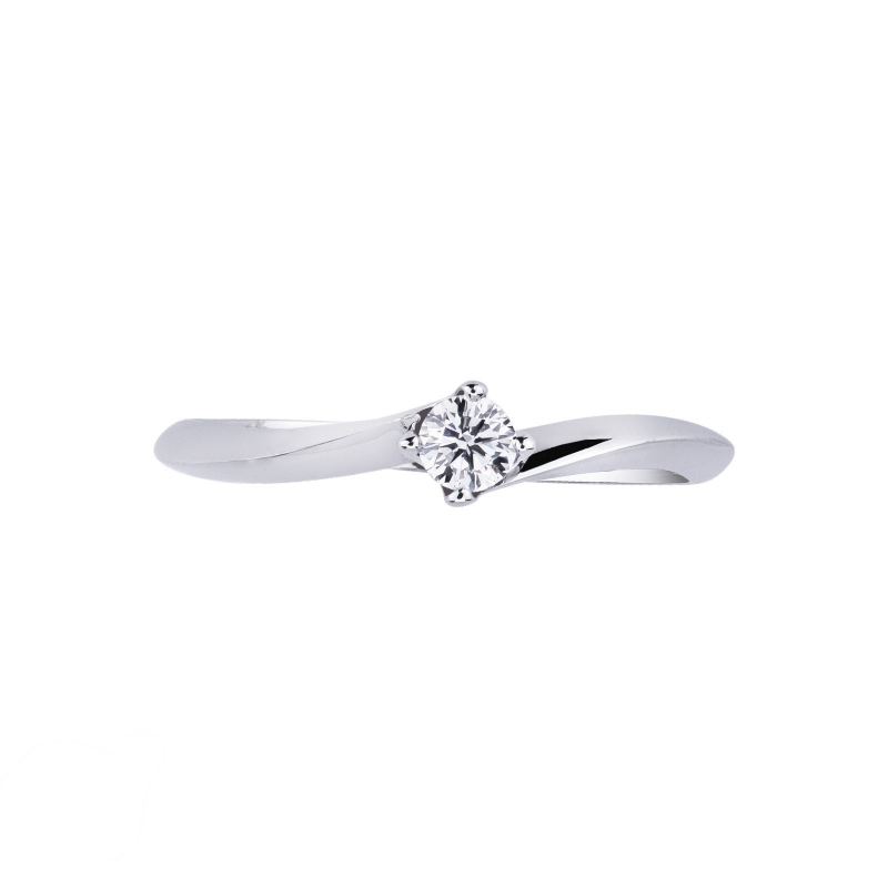 Solitario Anello Emozione in oro bianco 0,15 ct