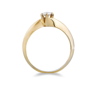 Anello da proposta Emozione con diamante 0,20 ct in oro giallo 18k