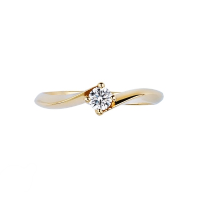 Anello da proposta Emozione con diamante 0,20 ct in oro giallo 18k