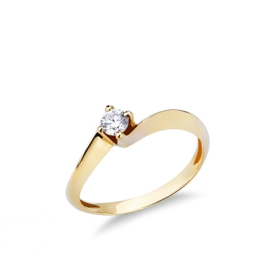 Anello da proposta Emozione con diamante 0,20 ct in oro giallo 18k
