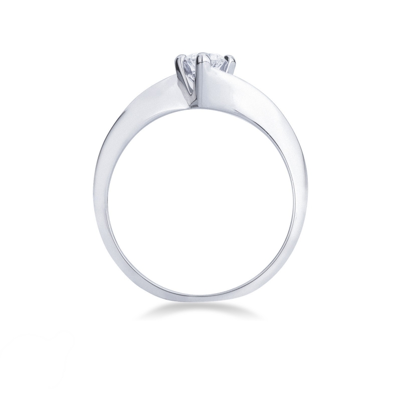 Solitario a 4 punte in oro bianco 18k con Diamante ct. 0,25