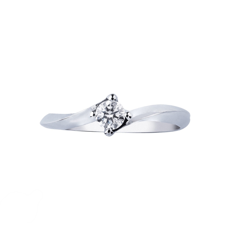 Solitario Anello Emozione con diamante 0,25 ct oro bianco