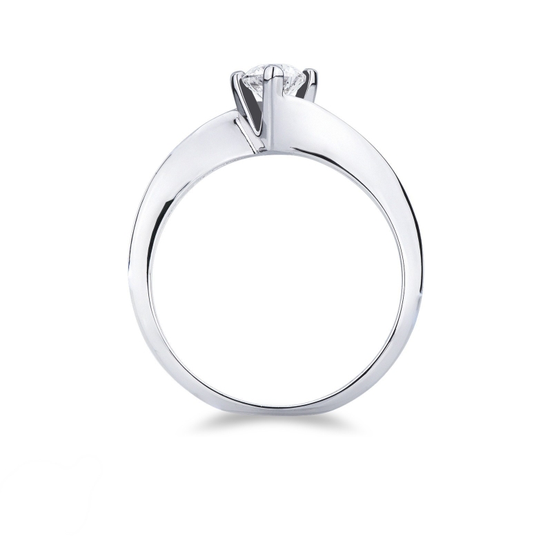 Anello solitario Emozione in oro bianco 18k 0.40 ct