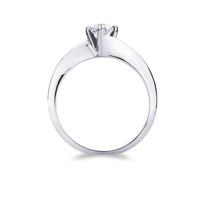 Anello solitario Emozione in oro bianco 18k 0.40 ct
