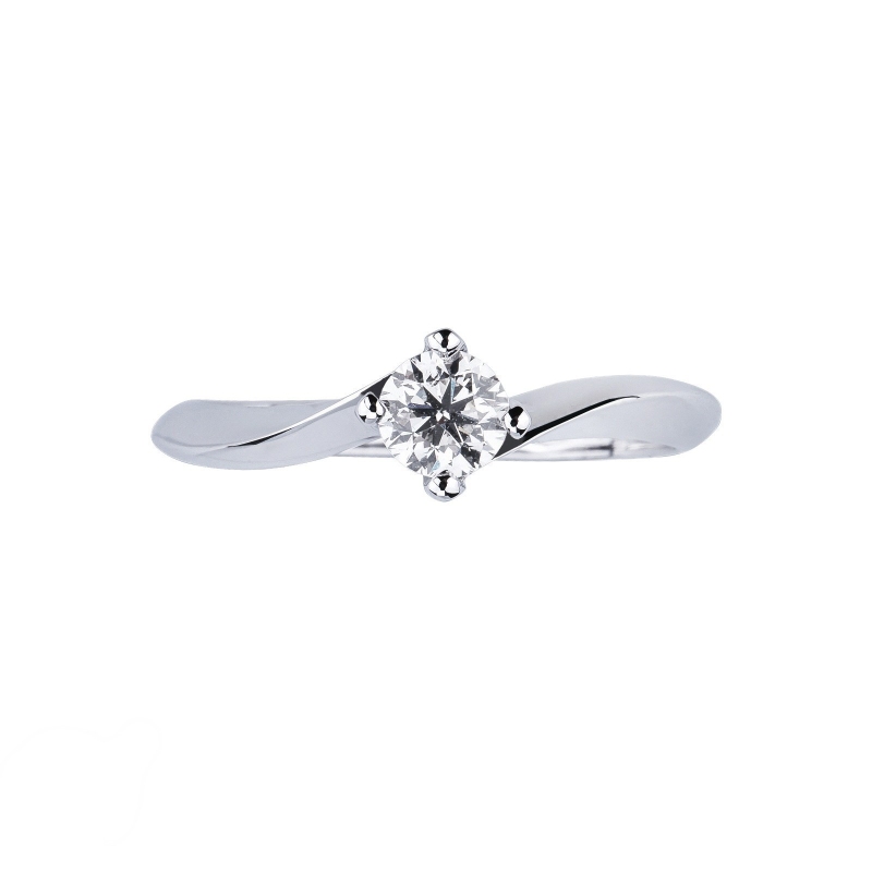 Anello solitario Emozione in oro bianco 18k 0.40 ct