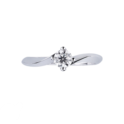 Anello solitario Emozione in oro bianco 18k 0.40 ct