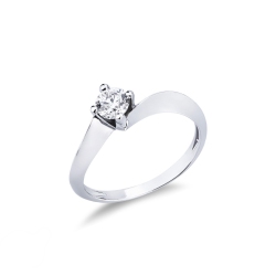 Anello solitario Emozione in oro bianco 18k 0.40 ct