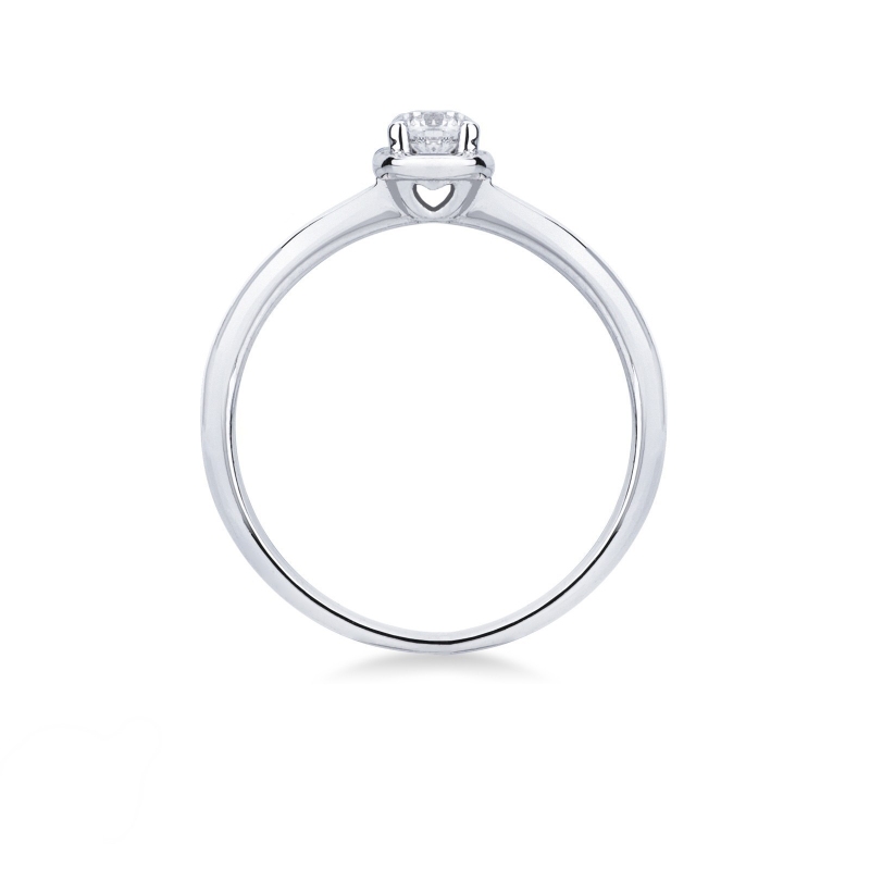 18k white gold solitaire ring with central diamond 0.15 ct